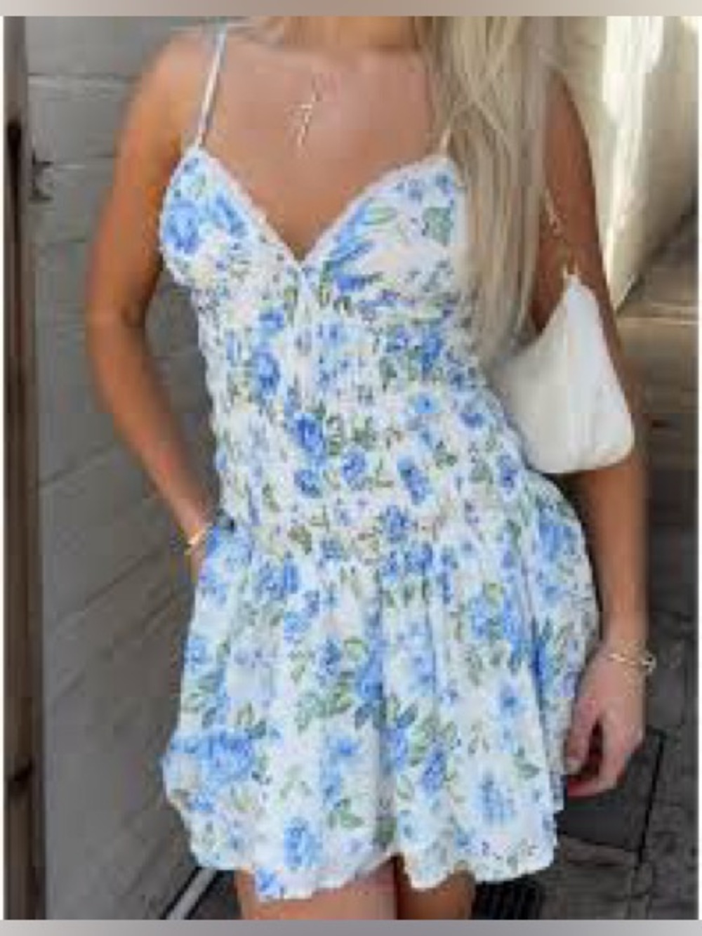 Isabelle’s cabinet White and blue floral dress